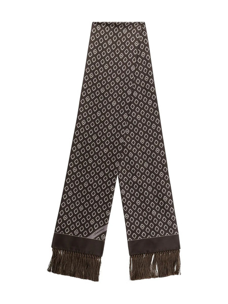  Dolce & Gabbana Geometric-pattern Silk Scarf - Brown 