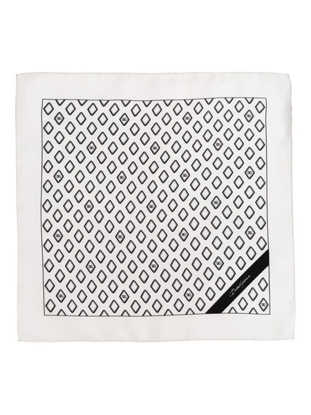  Dolce & Gabbana Geometric-pattern Silk Scarf - White 