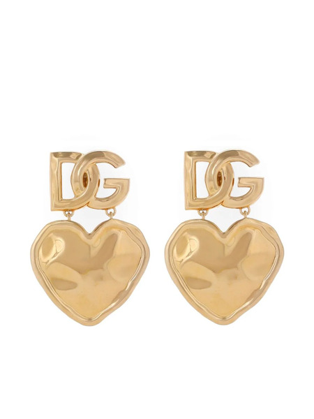  Dolce & Gabbana Heart-pendant Earrings - Gold 