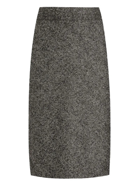  Dolce & Gabbana Herringbone Midi Pencil Skirt - Grey 