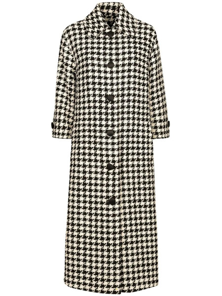  Dolce & Gabbana Houndstooth Trench Coat - Black 