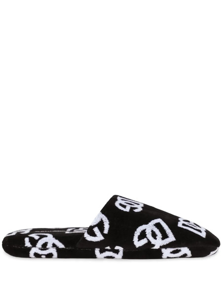  Dolce & Gabbana Jacquard Slippers - Black 