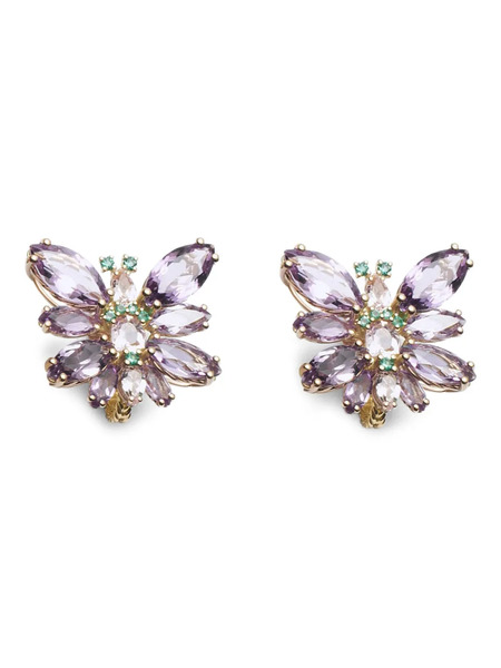  Dolce & Gabbana 18k Yellow Gold Butterfly Multi-stone Earrings 