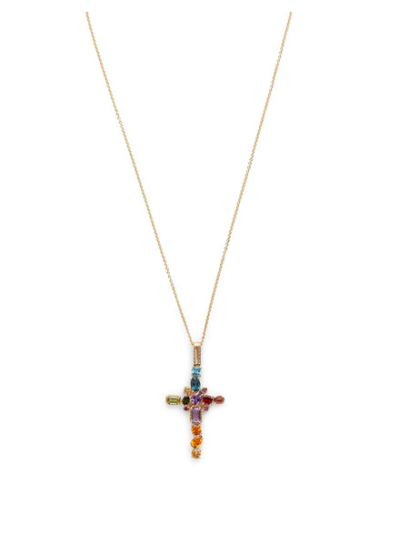  Dolce & Gabbana 18k Yellow Gold Rainbow Gemstone Pendant 