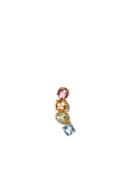  Dolce & Gabbana 18k Yellow Gold Rainbow Gemstone Single Earring 