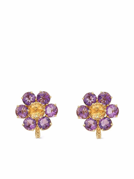  Dolce & Gabbana 18k Yellow Gold Spring Amethyst Earrings 