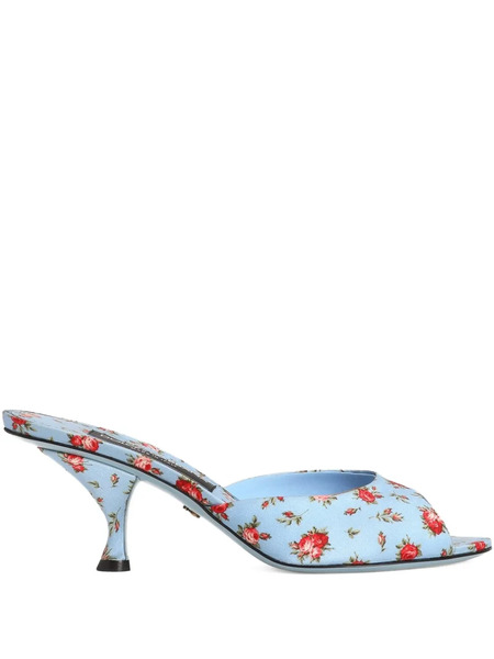  Dolce & Gabbana Keira Satin Sandals - Blue 