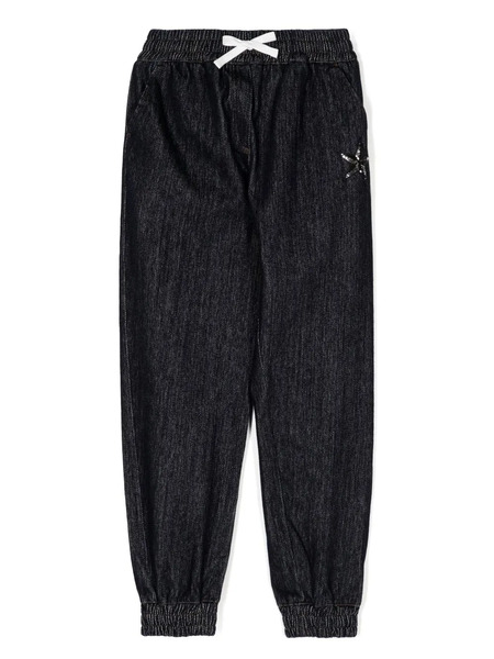  Dolce & Gabbana Kids Anchor-patch Tapered Denim Trousers - Blue 