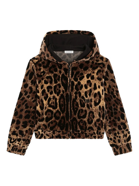  Dolce & Gabbana Kids Animal-pattern Hooded Sweatshirt - Brown 