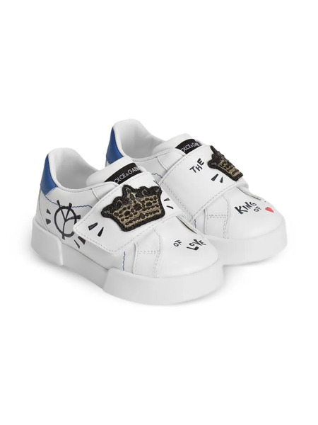  Dolce & Gabbana Kids Appliqué-strap Sneakers - White 