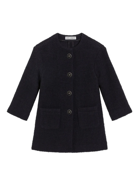  Dolce & Gabbana Kids Bouclé Coat - Blue 