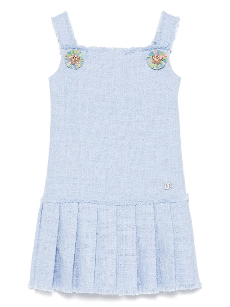  Dolce & Gabbana Kids Bouclé Dress - Blue 