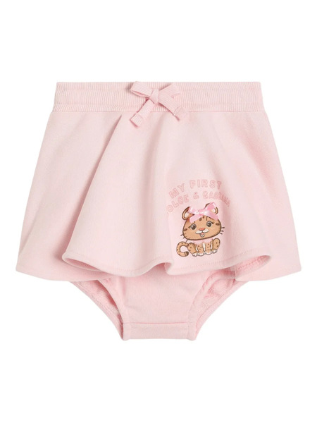  Dolce & Gabbana Kids Bow Graphic Skirt - Pink 