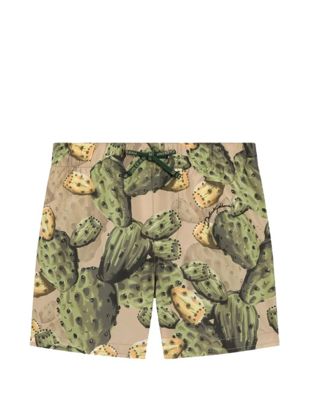  Dolce & Gabbana Kids Cactus-print Swim Shorts - Neutrals 
