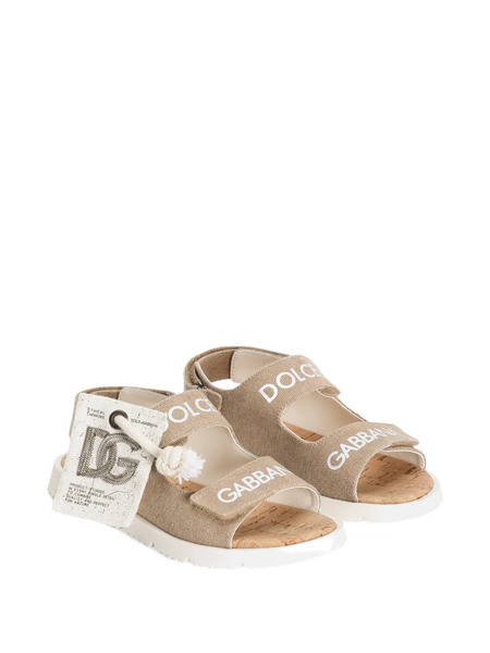  Dolce & Gabbana Kids Canvas Sandals - Neutrals 