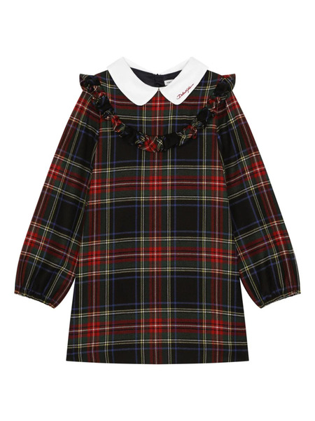  Dolce & Gabbana Kids Check Pattern Dress - Black 