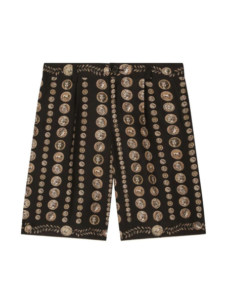  Dolce & Gabbana Kids Coin-print Bermuda Shorts - Brown 