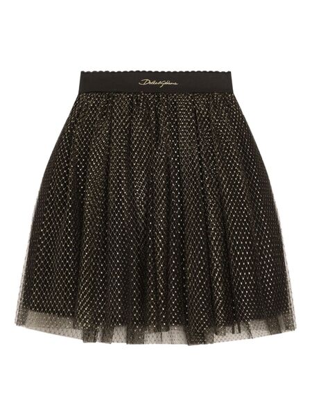  Dolce & Gabbana Kids Crystal-embellished Skirt - Gold 