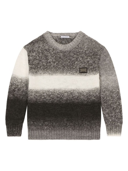  Dolce & Gabbana Kids Dégradé Stripe Crew-neck Jumper - Grey 
