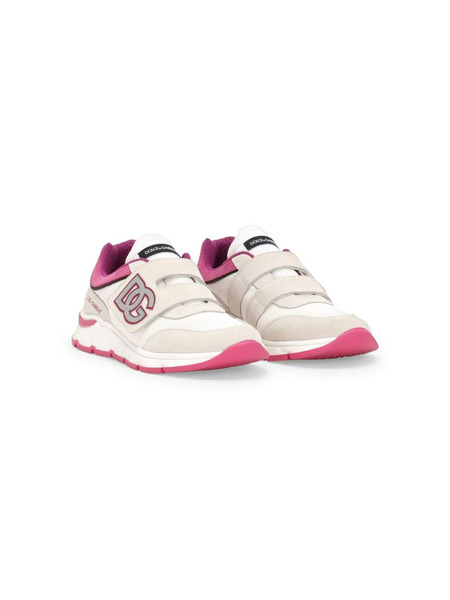  Dolce & Gabbana Kids Dg-appliqué Touch-strap Sneakers - White 