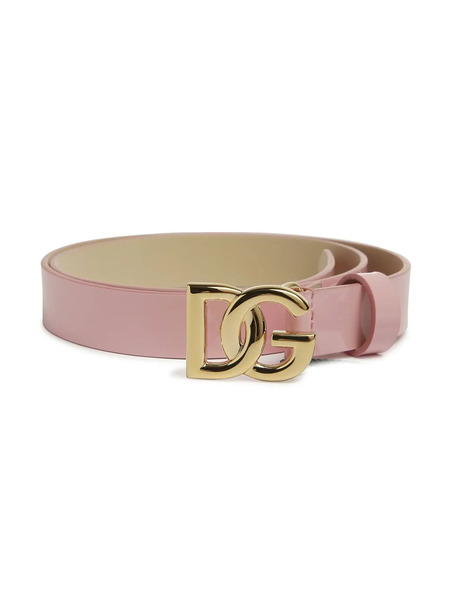  Dolce & Gabbana Kids Dg Logo Leather Belt - Pink 