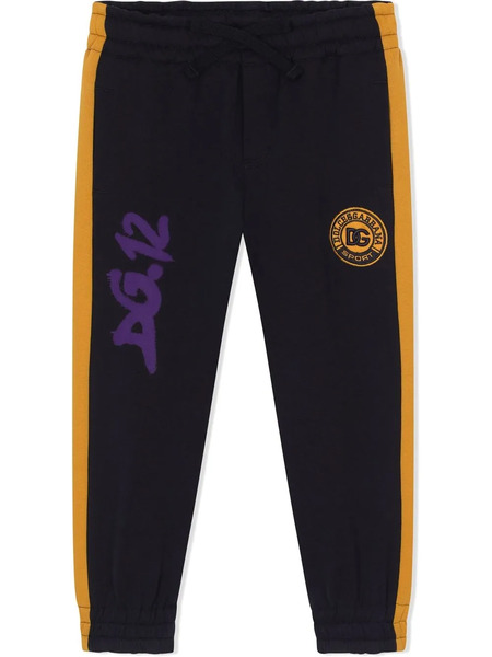  Dolce & Gabbana Kids Dg Logo-patch Track Trousers - Black 