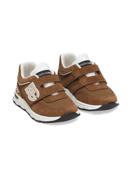  Dolce & Gabbana Kids Dg Logo Strap Sneakers - Brown 