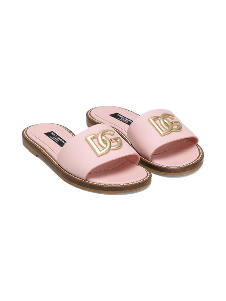  Dolce & Gabbana Kids Dg-plaque Slides - Pink 