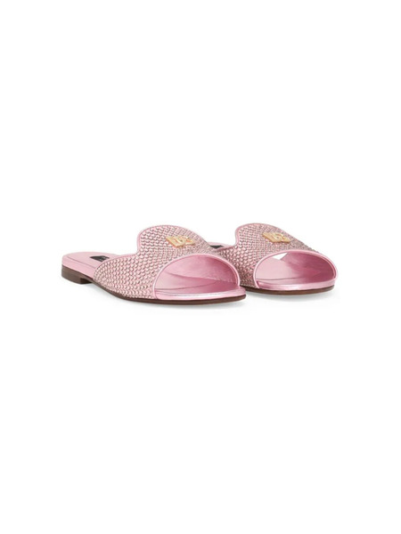  Dolce & Gabbana Kids Dg Rhinestone Sandals - Pink 