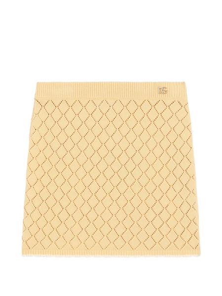  Dolce & Gabbana Kids Diamond-pattern Skirt - Yellow 