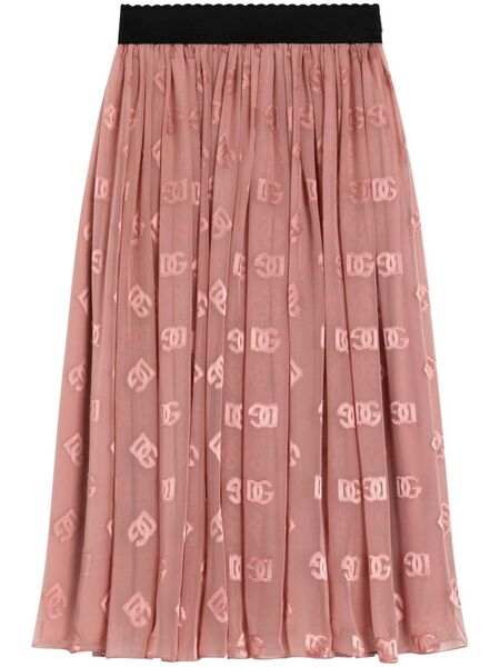  Dolce & Gabbana Kids Embroidered-logo Maxi Skirt - Pink 