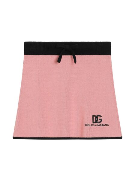  Dolce & Gabbana Kids Embroidered-logo Mini Skirt - Pink 