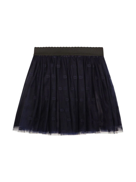  Dolce & Gabbana Kids Embroidered Tulle Skirt - Blue 