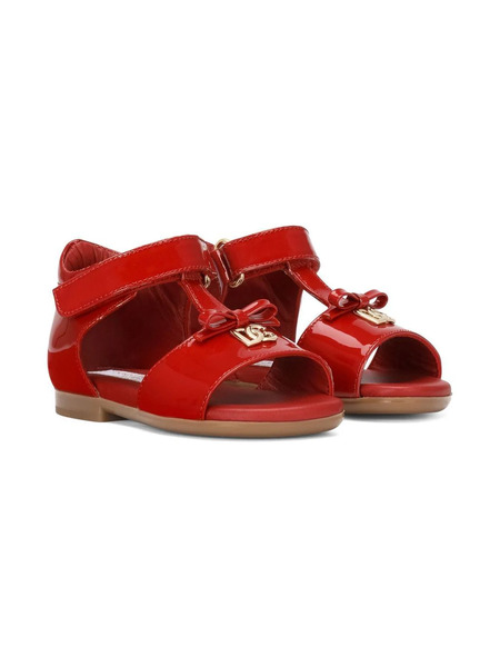  Dolce & Gabbana Kids First Steps Patent Leather Sandals - Red 