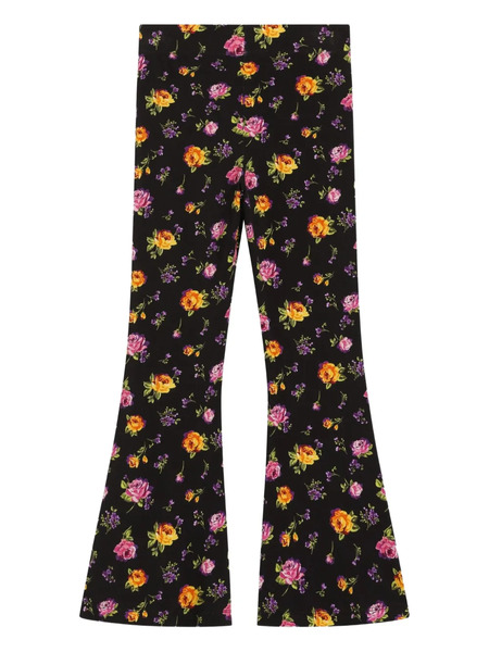  Dolce & Gabbana Kids Floral Flared Trousers - Black 