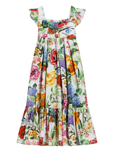  Dolce & Gabbana Kids Floral-print Dress - White 