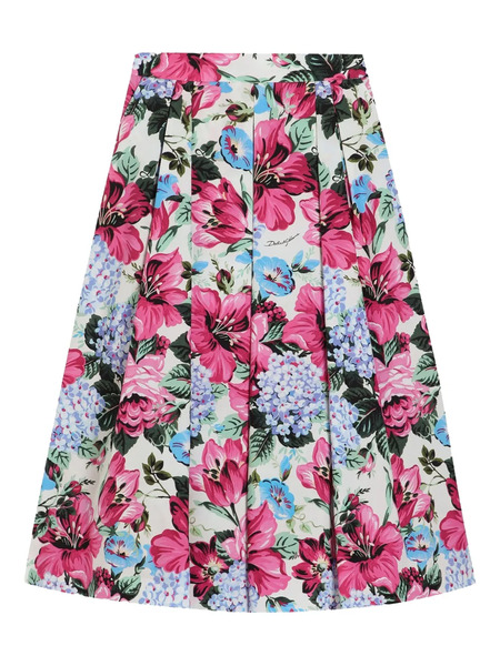 Dolce & Gabbana Kids Floral-print Skirt - Neutrals 