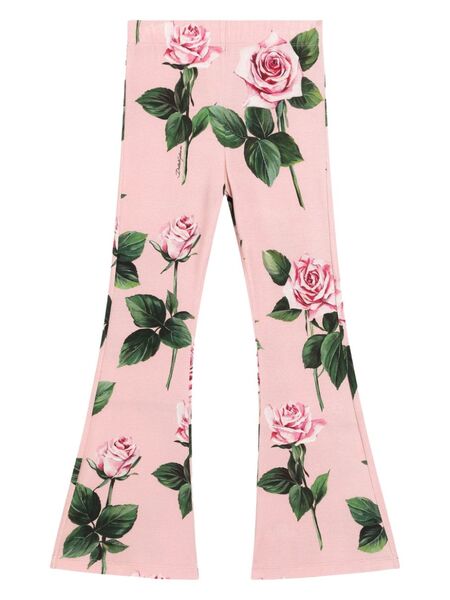  Dolce & Gabbana Kids Floral-print Trousers - Pink 