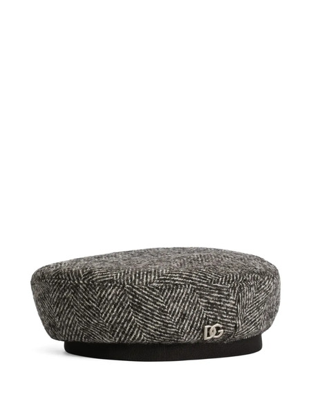  Dolce & Gabbana Kids Herringbone Beret - Black 