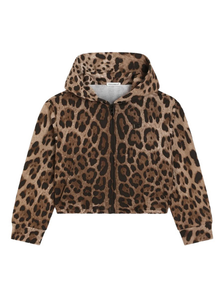  Dolce & Gabbana Kids Hooded Leopard-print Sweatshirt - Brown 