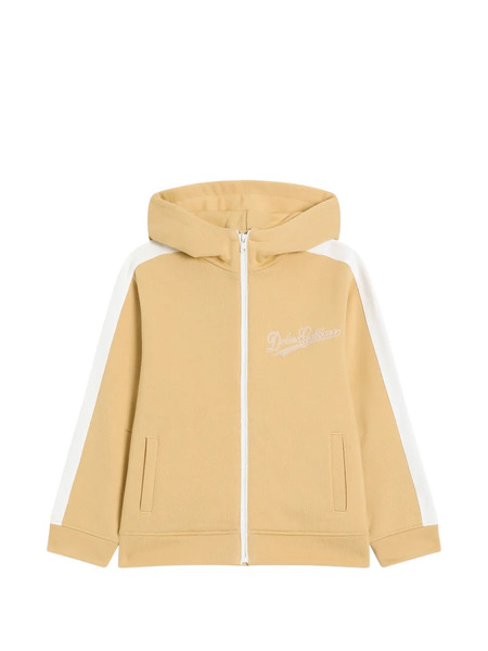  Dolce & Gabbana Kids Hooded Stripe Zip Top - Neutrals 