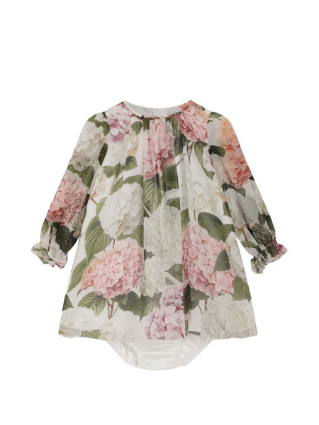  Dolce & Gabbana Kids Hydrangea-print Chiffon Dress - White 