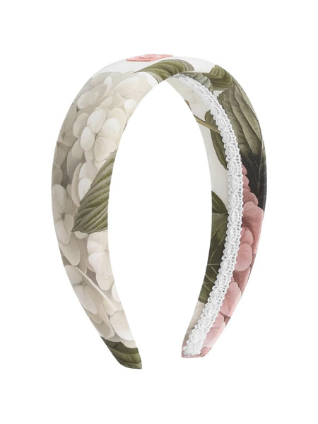  Dolce & Gabbana Kids Hydrangea-print Poplin Headband - White 