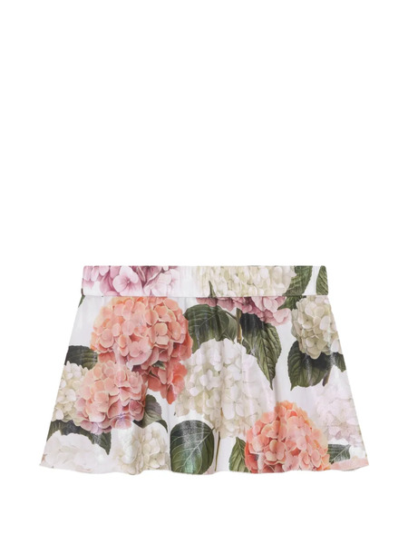  Dolce & Gabbana Kids Hydrangea-print Short Skirt - White 