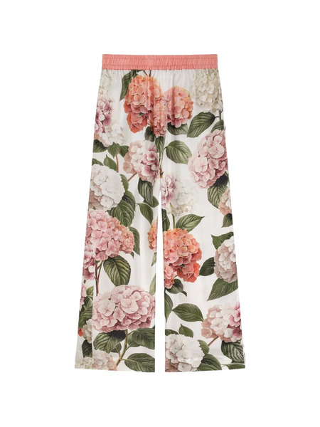  Dolce & Gabbana Kids Hydrangea-print Silk Twill Trousers - White 