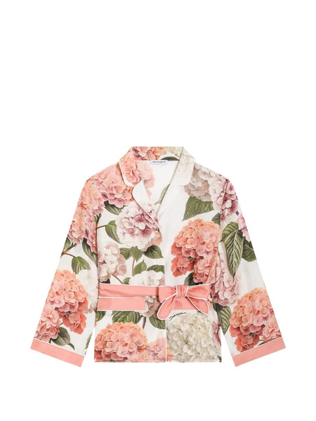  Dolce & Gabbana Kids Hydrangea-print Vanity Twill Shirt - White 