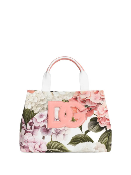  Dolce & Gabbana Kids Hydrangeas-print Canvas Shopping Bag - White 