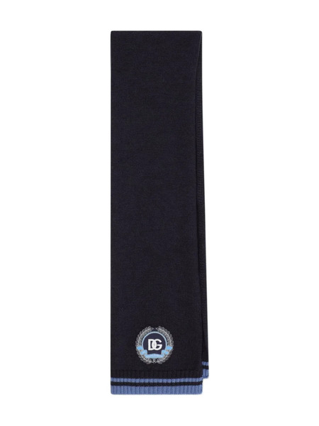  Dolce & Gabbana Kids Knitted Logo Scarf - Blue 