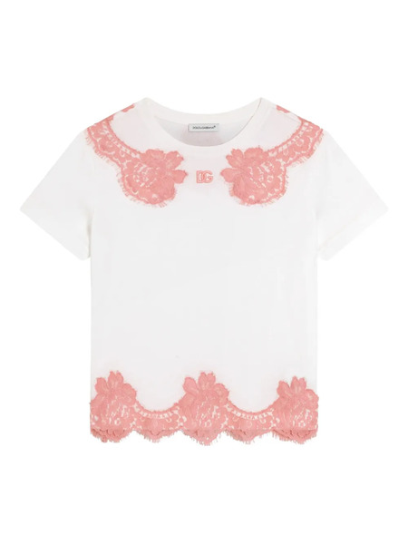  Dolce & Gabbana Kids Lace T-shirt - White 
