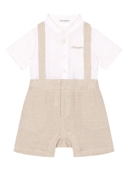  Dolce & Gabbana Kids Layered Linen Shorties - Neutrals 